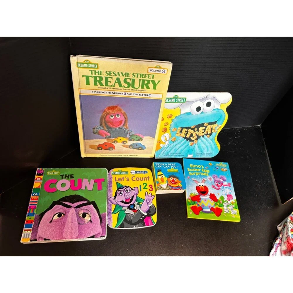 Lot of 6 Sesame Street books Count‎ Bert Ernie Treasury Elmo Cookie Monster